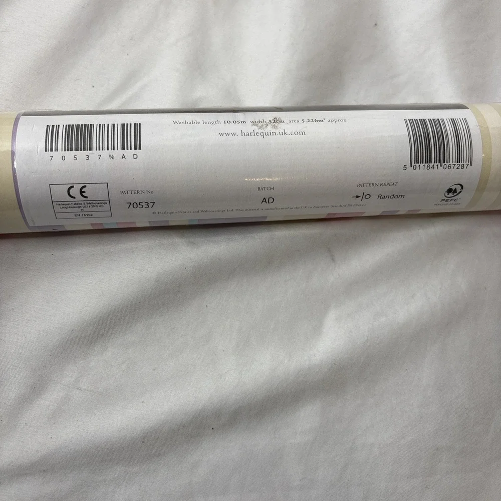 2 Harlequin Wallpaper Pattern 70537 Pastel Striped L 10.05m W 52cm Area‎ 5.226m2